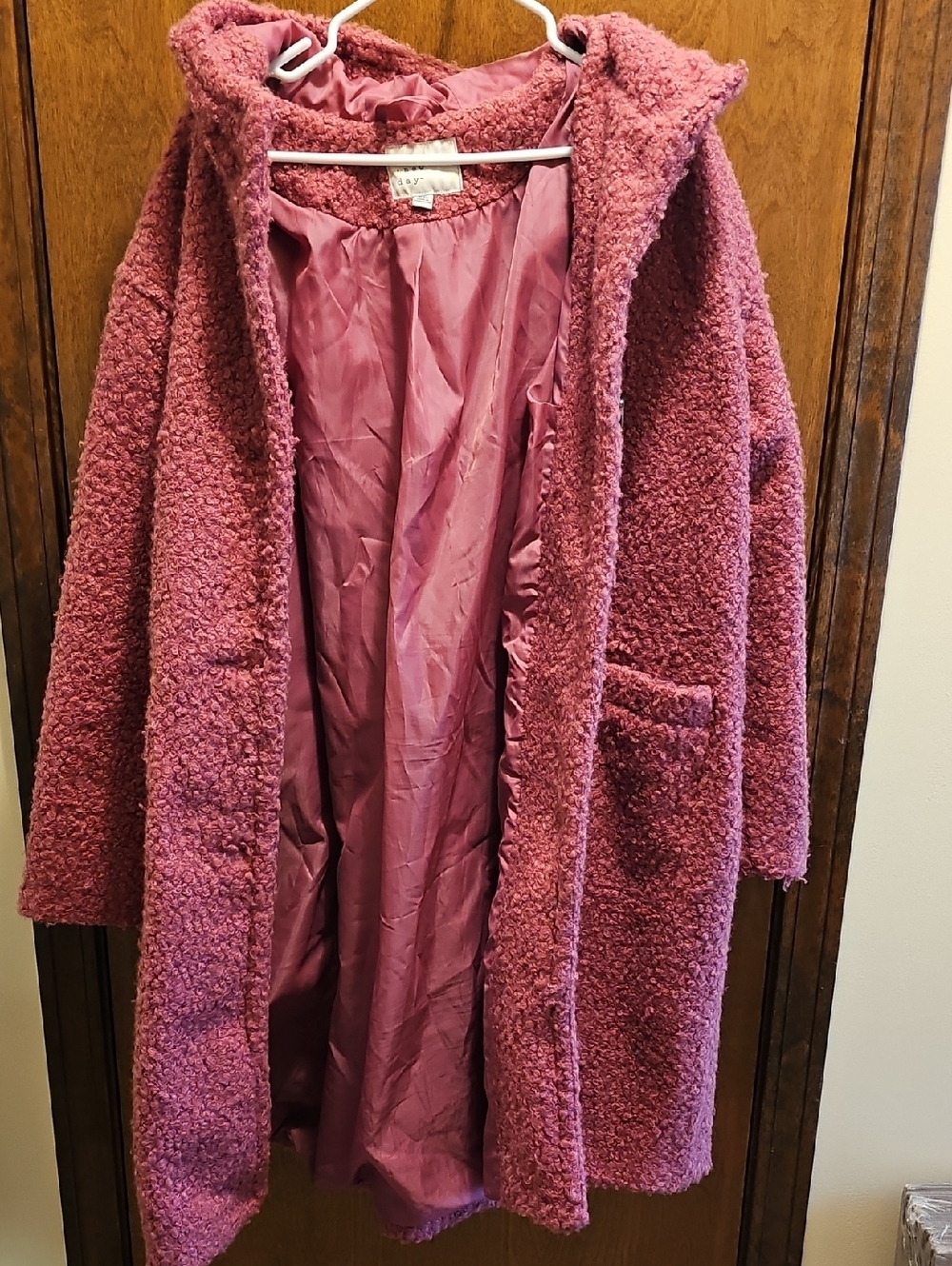 a new day Pink Hooded Teddy Coat - Picture 2 of 4
